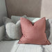 Felicity Herringbone Pure French Linen Cushion 55x55cm - Sangria Red