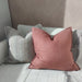 Felicity Herringbone Pure French Linen Cushion 55x55cm - Sangria Red