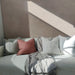RESTOCK SOON - Felicity Herringbone Pure French Linen Cushion Feather Filled 55x55cm - Off White