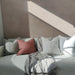 RESTOCK SOON - Felicity Herringbone Pure French Linen Cushion Feather Filled 55x55cm - Off White