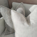 RESTOCK SOON - Felicity Herringbone Pure French Linen Cushion Feather Filled 55x55cm - Off White