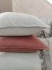 RESTOCK SOON - Felicity Herringbone Pure French Linen Cushion Feather Filled 55x55cm - Off White