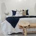 Casa Texture Pure French Linen Cushion 55cm Square - Indigo Blue