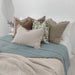 Leaf Print on Rock French Linen Cushion 55cm Square Feather Filled