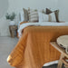 Helsinki 100% Pure French Linen Quilted Bed Cover - Cinnamon