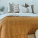 Helsinki 100% Pure French Linen Quilted Bed Cover - Cinnamon
