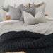 Hayla Jacquard Double Sided Cotton Linen Cushion 55cm Square - Black