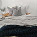 Bossa Nova Pure French Linen Cushion 55cm Square Plush - Black & White