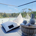 PREORDER | Hygge Boucle Hemp Cross Stitched Edge Beanbag - Cream White and Black