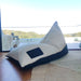 PREORDER | Hygge Boucle Hemp Cross Stitched Edge Beanbag - Cream White and Black