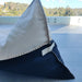 PREORDER | Hygge Boucle Hemp Cross Stitched Edge Beanbag - Cream White and Black
