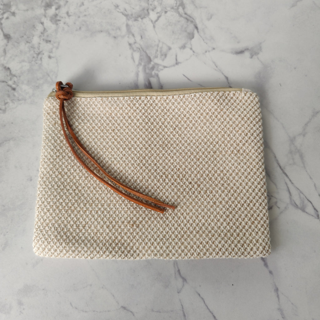 Limited Edition - Essential Travelling Cosmetics Clutch Linen Bag from Fabric Scraps | Honeycomb