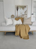 Irish Plaid Rustic Linen Cotton Cushion 55cm Square - Brown