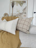 Irish Plaid Rustic Linen Cotton Cushion 55cm Square - Brown