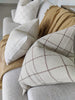 Irish Plaid Rustic Linen Cotton Cushion 55cm Square - Brown