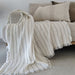 Bibury Texture Wave Cotton Fringe Throw 150x200cm - Black Striped