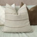Irish Striped Rustic Linen Cotton Cushion 55cm Square - Brown