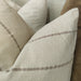 Irish Striped Rustic Linen Cotton Cushion 55cm Square - Brown