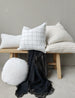 Granville Linen Cotton Cushion Feather Filled Long Lumbar 40x90cm - Black Striped
