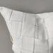 Shabby Chic Heavy Weight French Linen Cotton Cushion 55cm Square - Intertwined Off White