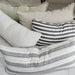 Florence Linen Cushion 40x90cm Lumbar Feather Filled - Black Striped