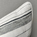 LAST TWO - Turin Heavyweight French Linen Yarn Dyed Cushion 55cm Square - Black White Striped