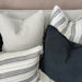 LAST TWO - Turin Heavyweight French Linen Yarn Dyed Cushion 55cm Square - Black White Striped