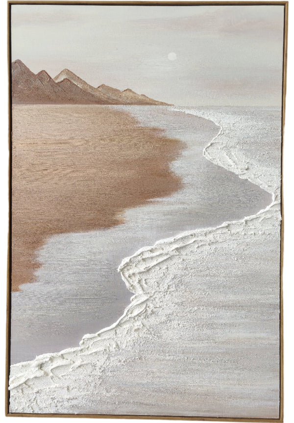 H010 Walnut Framed Full Hand Painted Artwork  120 cm x 80 cm
