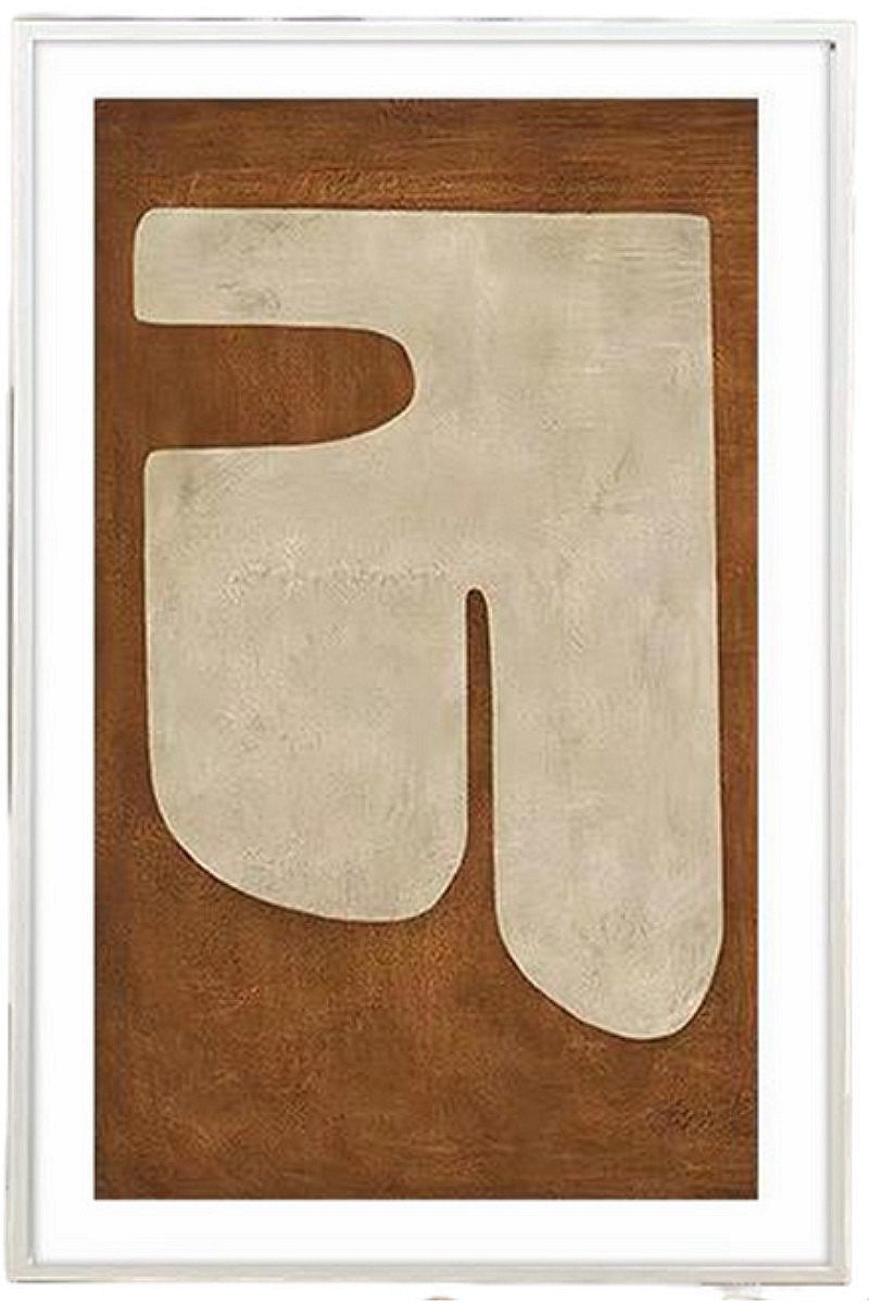 P094 White Framed Perspex Glass Canvas Art Print 120 cm x 80 cm