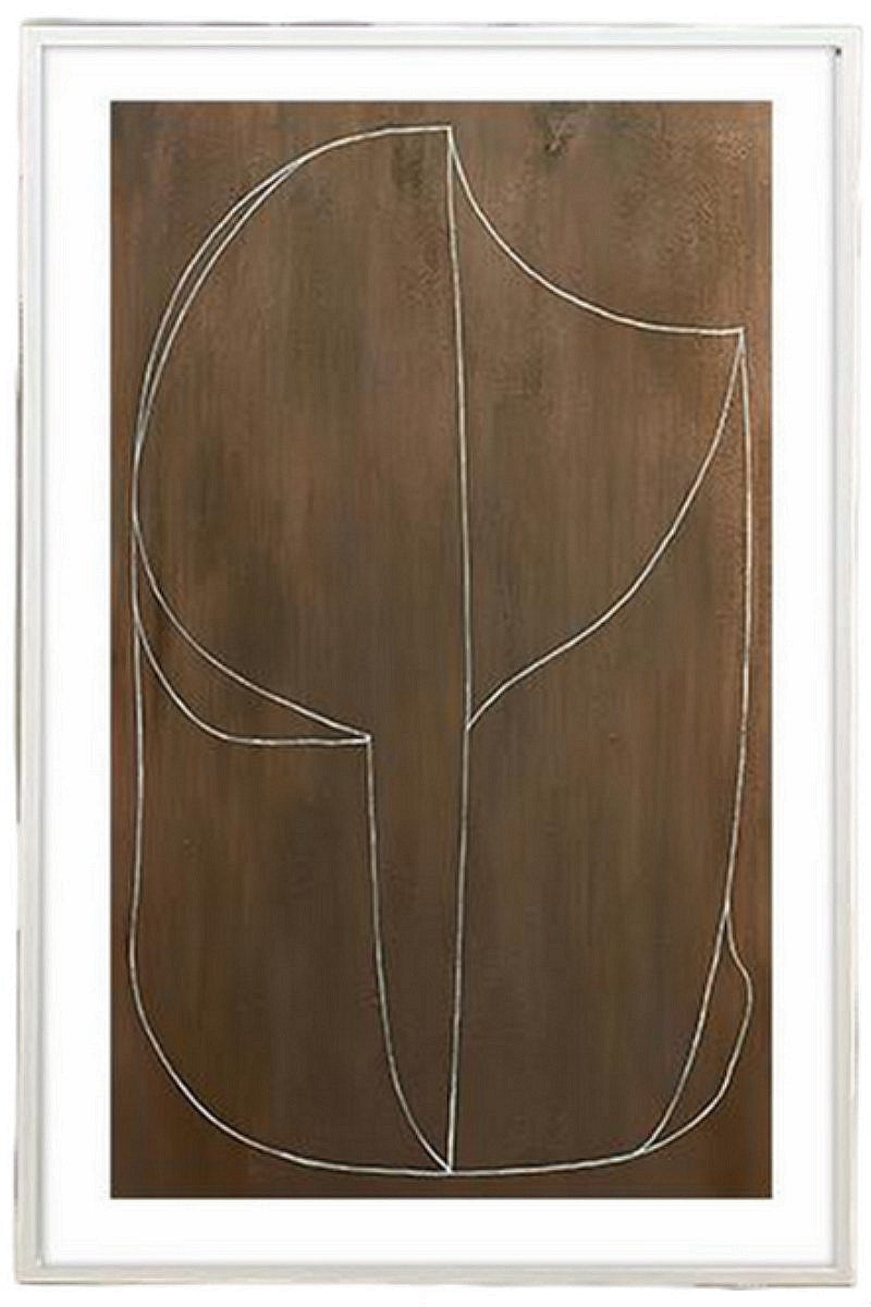 P091 White Framed Perspex Glass Canvas Art Print 120 cm x 80 cm