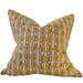 Penelope Artisan Block Printed Heavy Weight Pure French Linen Cushion 55cm Square - Taffy
