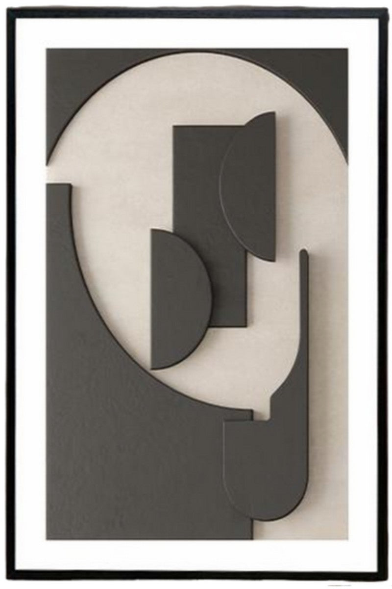 P045 Black Framed Perspex Glass Canvas Art Print 120 cm x 80 cm