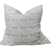 JAPANDI Dragon Fly Artisan Block Printed Heavy Weight Pure French Linen Cushion 55cm Square - Light Grey