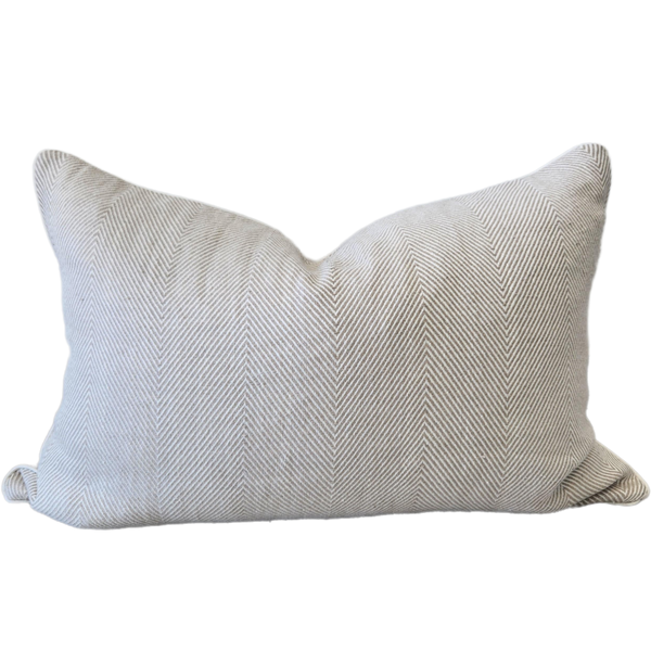 Trento Herringbone Heavyweight Pure French Linen Cushion 40cmx60cm