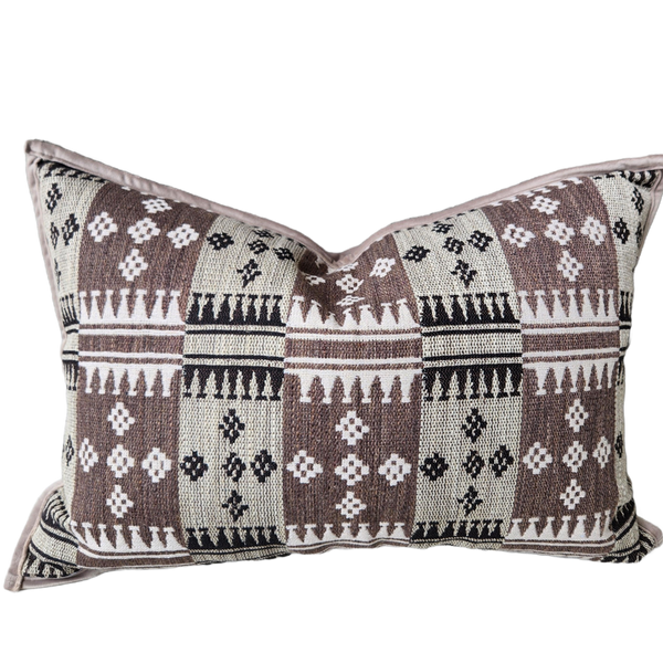 Millard Yarn Dyed Woven Linen Cotton Cushion 40x60cm Lumbar - Chamonix