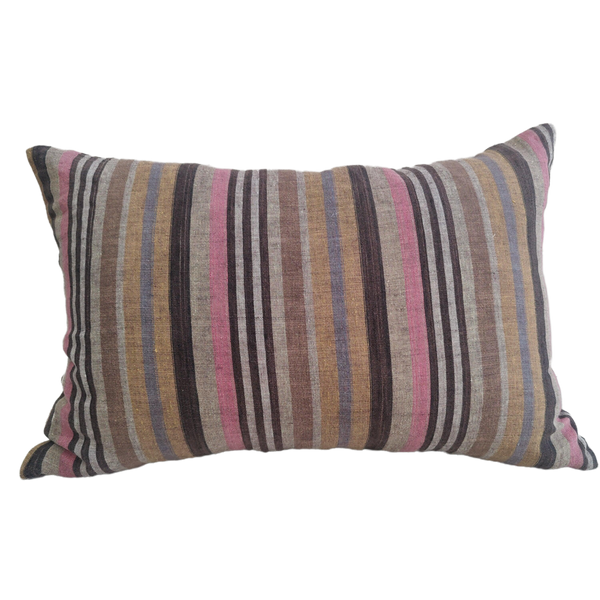 Mediterranean Yarn Dyed Pure French Linen Cushion 40x60cm Lumbar - Mutliple