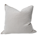 Rustique Stonewashed Heavy Weight French Linen Cushion 55cm Square Feather Filled - Blue Latte Striped