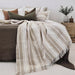 Ada Cushion Massive Throw 140cm x 220cm  - Black | Sand Striped