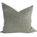 Fontainebleau Cotton Velvet & French Linen Two Sided Cushion 55cm Square - Moss Green