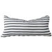 Florence Linen Cushion 40x90cm Lumbar Feather Filled - Black Striped