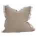 Riviera Heavy Weight Texture French Linen Fringed Edge Cushion 55cm Square - Mocha