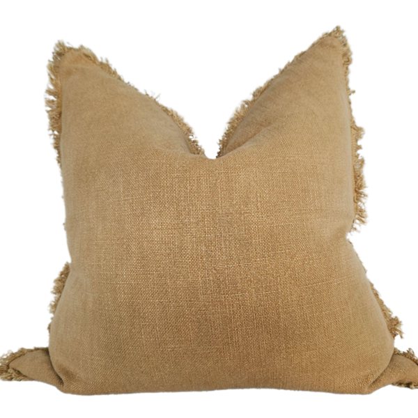 Champêtre Heavy Weight French Linen Cushion 55cm Square - Turmeric Yellow