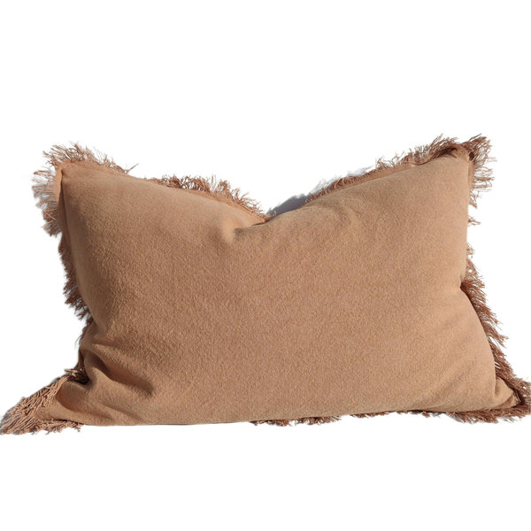 Namora Heavyweight French Linen Cushion Feather Filled 40x60cm Lumbar | Terracotta