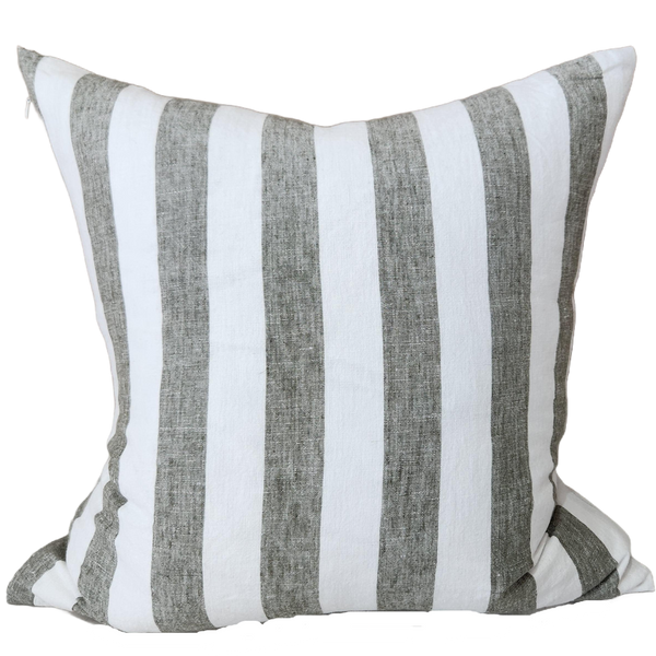 Sara Pure French Linen Cushion 55cm Square- Sage Green