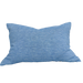 Iberian Coast Yarn Dyed Pure French Linen Cushion 40x60cm Lumbar Plush Feather Filled - La Caleta Pinstriped Blue