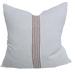 Casa Texture Pure French Linen Cushion Feather Filled 55cm Square - Serape Striped Clay