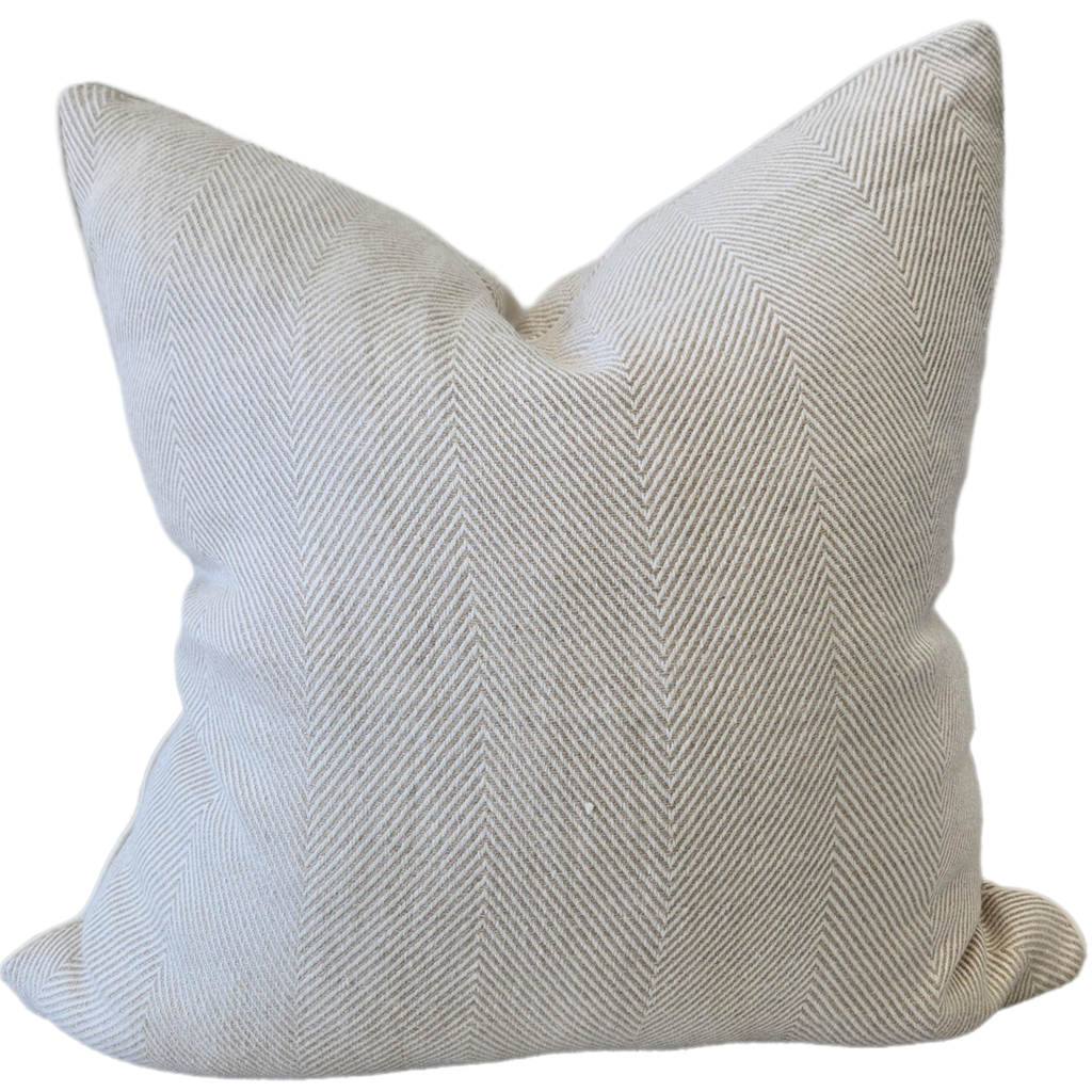 Trento Herringbone Heavyweight Pure French Linen Cushion 55cm Square