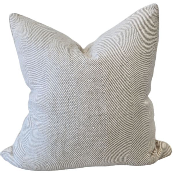 LAST TWO - Trento Herringbone Heavyweight Pure French Linen Cushion 55cm Square