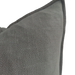 Oban Herringbone Woven Stonewashed French Linen Cushion 55cm Square Feather Filled - Wood Charcoal