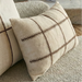 Sadie Linen Cushion 40x60cm Lumbar - Brown Bold Stitch